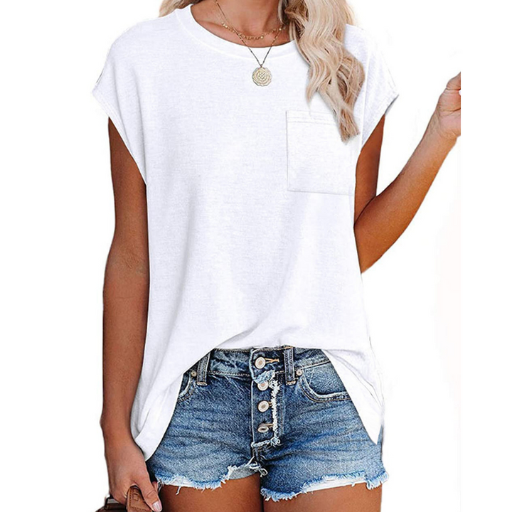 Shoulder Sleeves Solid Blouse