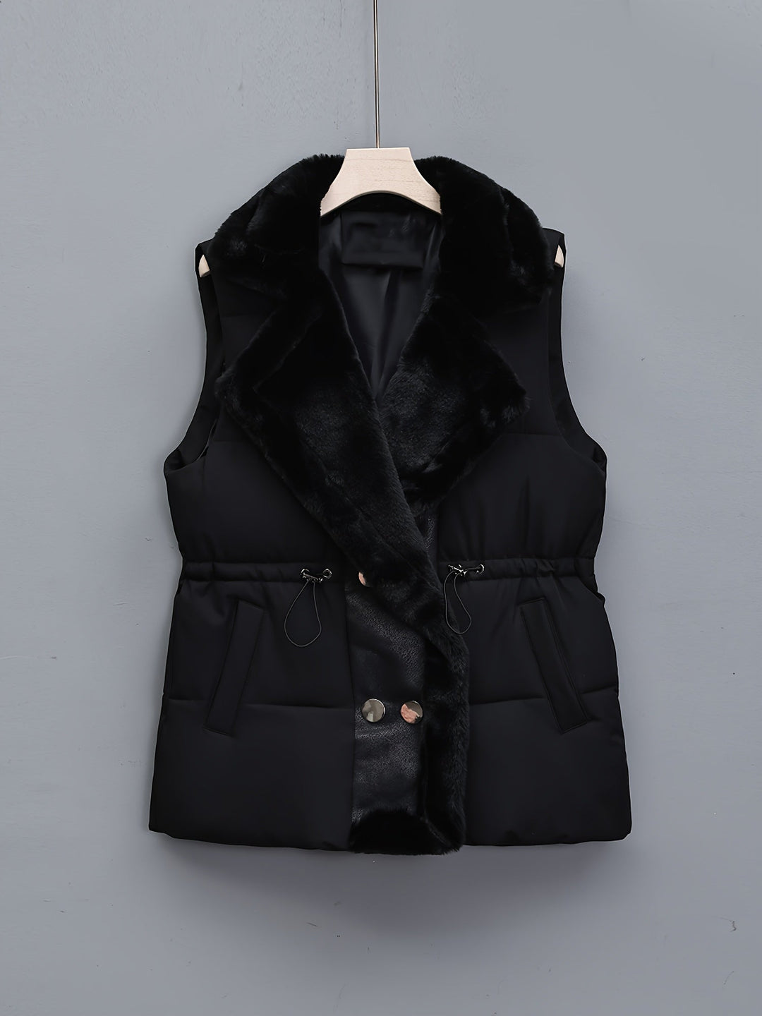 Chiara - Modieuze snap front teddy dames bodywarmer